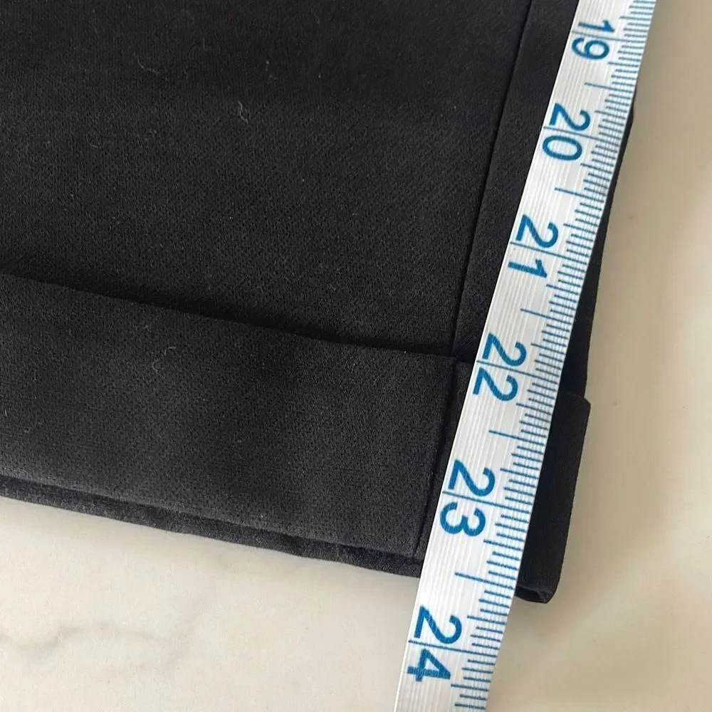 White House Black Market Womens‎ The Slim Crop Pants Stretch Cuffed Black Size 8
